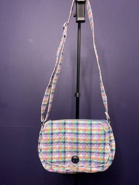 Vera Bradley Pastel Plaid Quilted Saddle Crossbody - Multicolor